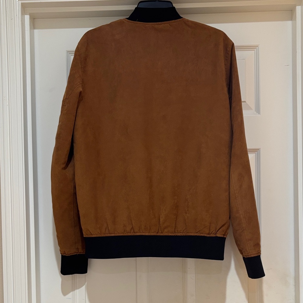 NWOT Men's Faux Suede Lightweight Bomber Jacket Size M - Picture 7 of 10